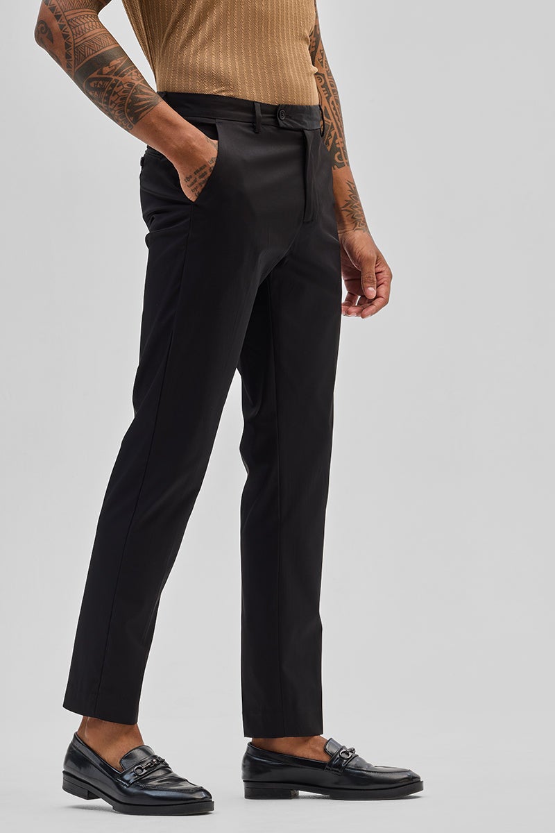 SNITCH Black Slim Fit Chinos - Image 4